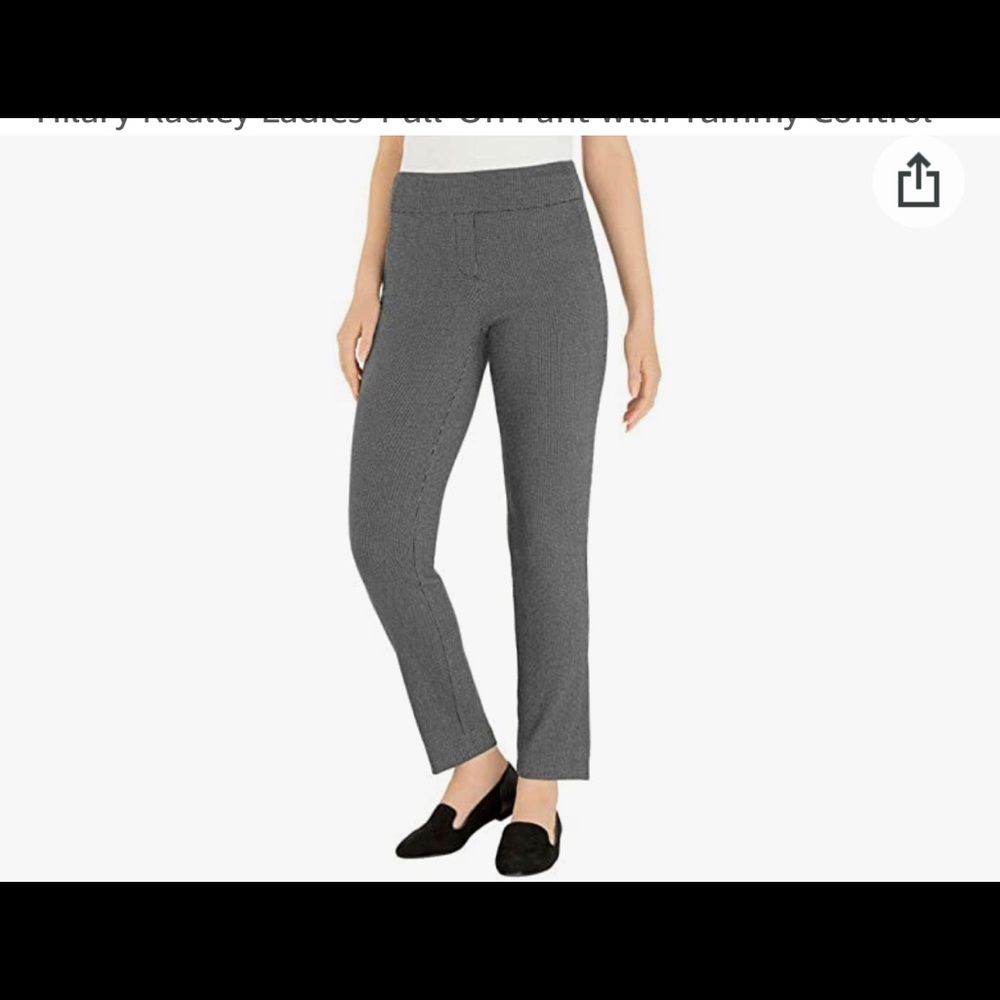 Grey Pull-On Hilary Radley Straight Pants
